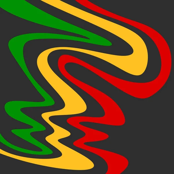 Αφηρημένο Φόντο Πολύχρωμο Κυματιστό Μοτίβο Γραμμή Και Θέμα Τζαμαϊκανός Χρώμα — Διανυσματικό Αρχείο