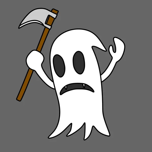 Illustration Cute Ghost Holding —  Vetores de Stock