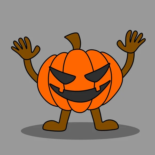 Illustration Cute Halloween Pumpkin — стоковый вектор