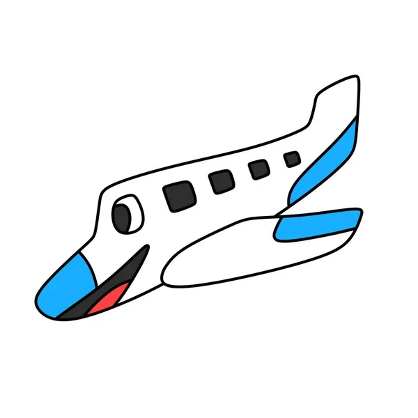 Illustration Cute Cartoon Airplane — Stock Vector