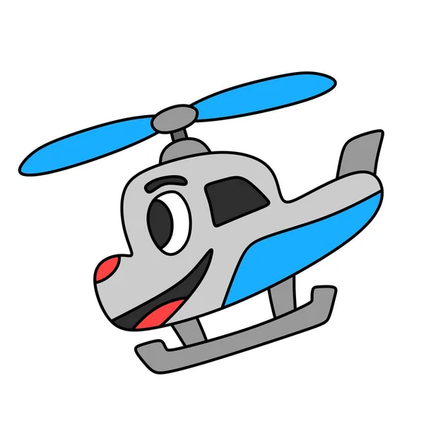 Illustration Cute Cartoon Helicopter — стоковый вектор