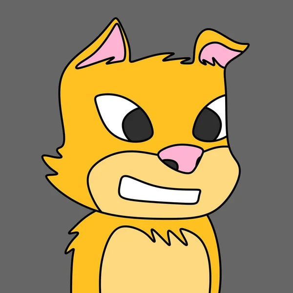 Illustration Cute Yellow Cat Cute Cat Profile Pictures — Vettoriale Stock