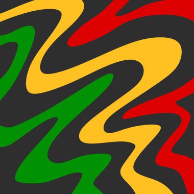 Renkli dalgalı çizgi desenli ve Jamaika renk temalı soyut arkaplan