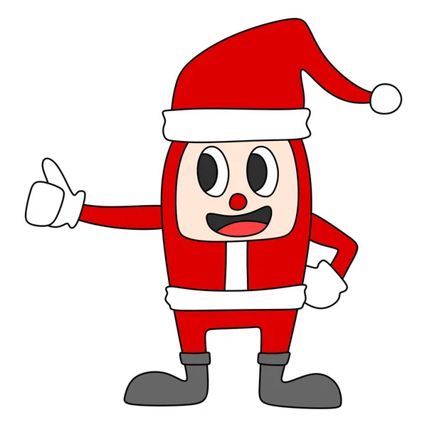 Illustration Cute Character Santa Claus Costume — Stock Vector