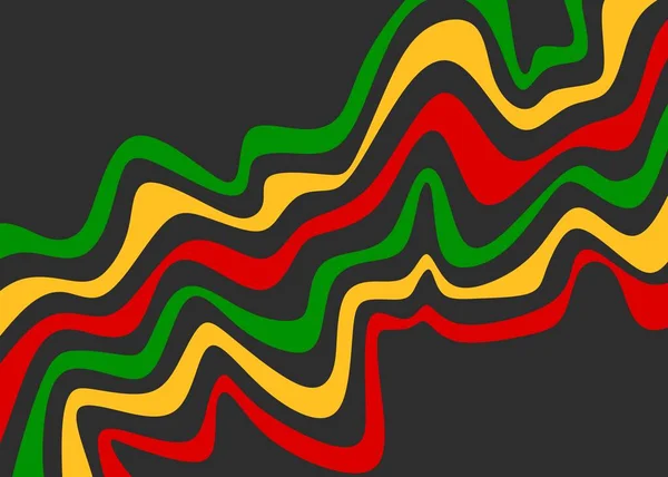 Abstrakt Bakgrund Med Färgglada Vågiga Linje Mönster Och Med Jamaicanskt — Stock vektor