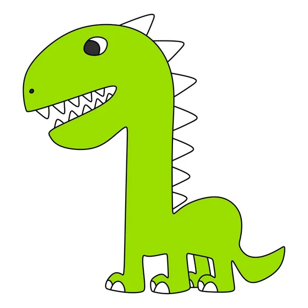 Illustration Cute Green Dinosaur —  Vetores de Stock