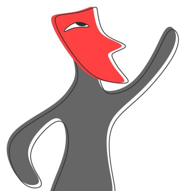 An illustration of abstract face art with pose