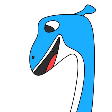 An illustration of cute Loch Ness monster