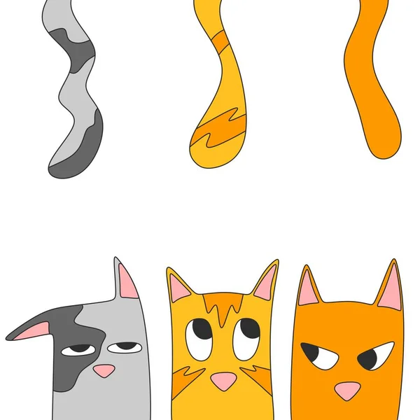 Simple Background Some Cute Cat Copy Space Area — 스톡 벡터