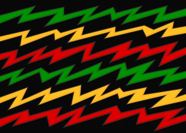 Abstract Background Colorful Jagged Zigzag Line Pattern Jamaican Color Theme — Vector de stock