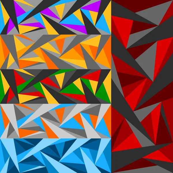 Conjunto Padrões Geométricos Abstratos Coloridos Papel Parede Interior Abstrato — Vetor de Stock