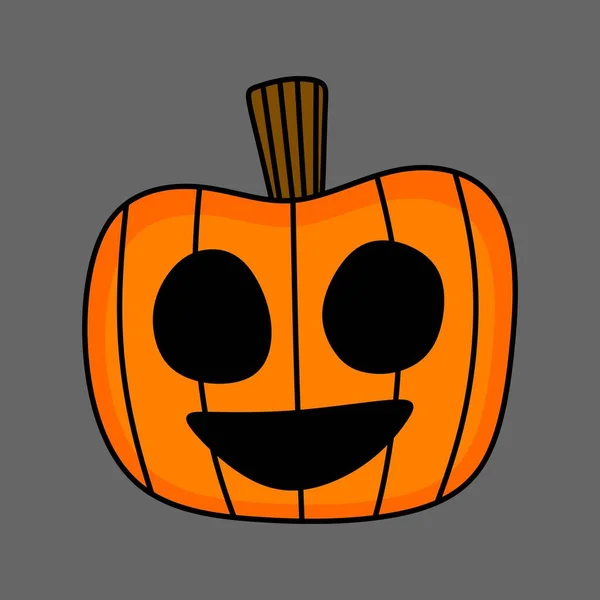 Cute Orange Halloween Pumpkin Head — Stock Vector