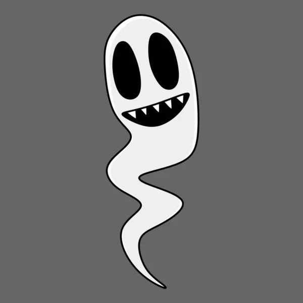 可愛い白い幽霊のイラスト — ストックベクタ