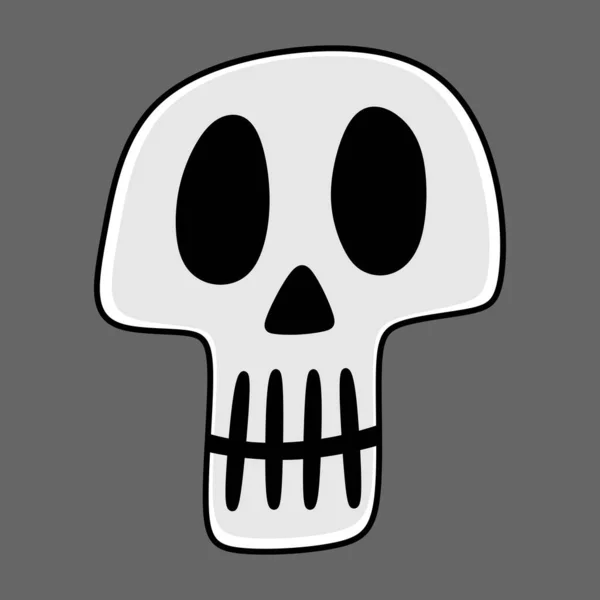 Illustration Cute Skull Head — Stock Vector