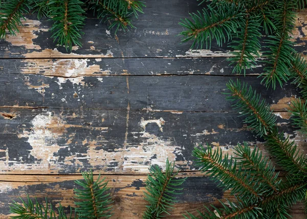 크리스마스 가지들 배경에 가운데빈 있습니다 종이접기 텍스트넣기 — 스톡 사진
