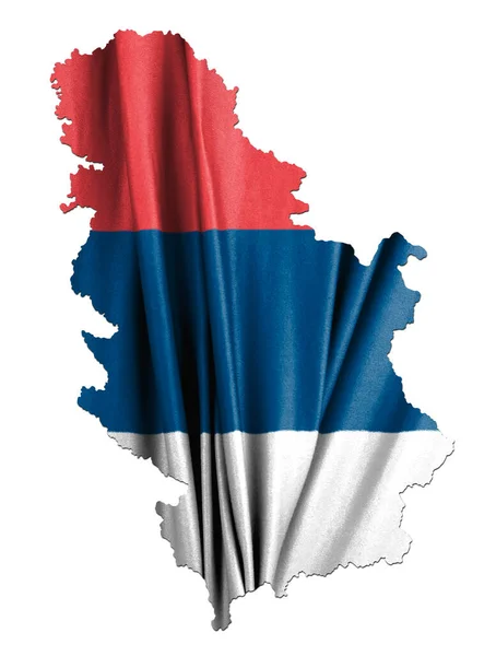 Map Serbia Flag Serbia Isolated White Background Illustration — Stock Photo, Image