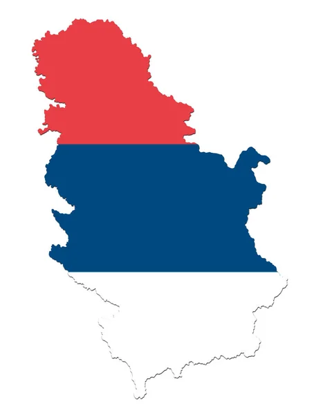 Map Serbia Flag Serbia Isolated White Background Illustration — Stock Photo, Image