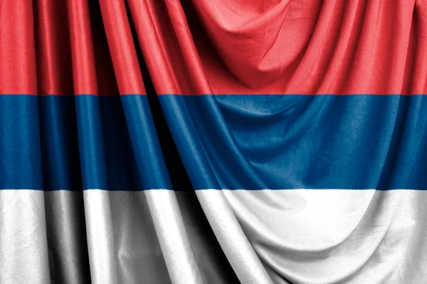 Vlajka Srbska Vlnící Větru Ilustrace — Stock fotografie