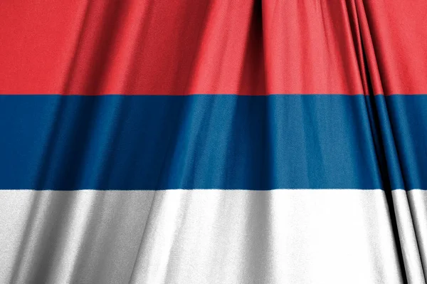 Vlajka Srbska Vlnící Větru Ilustrace — Stock fotografie