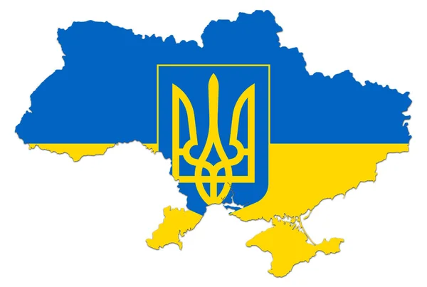 Mapa Ukrajiny Vlajkou Ukrajiny Ilustrace — Stock fotografie
