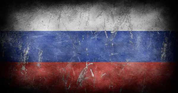 Ruská Vlajka Dívá Škrábance Trhliny Ilustrace — Stock fotografie