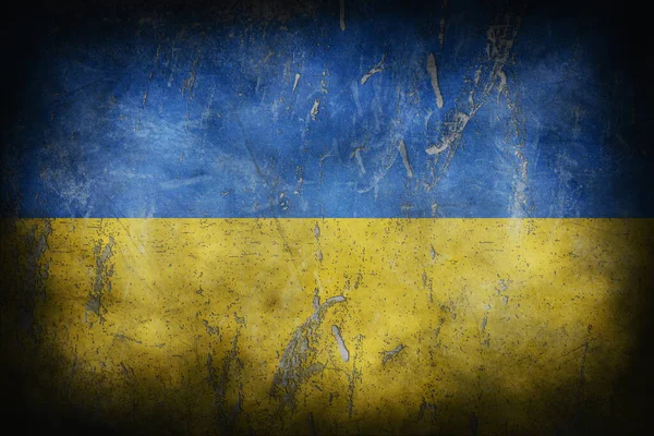 Ukrajinská Vlajka Zastavte Válku Omezení Jsou Válečná Zóna Grunge Pohled — Stock fotografie