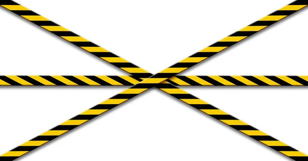 黄色の黒い警戒テープ バイオハザード危険警告サイン 感染ゾーンのロックダウン 限定エリア3Dイラスト — ストック写真