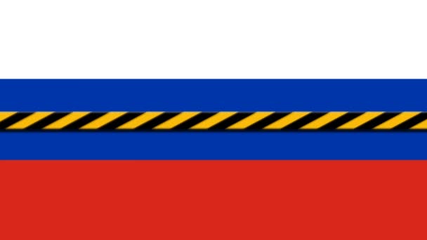 Stop Russia Stop War Sanctions Restrictions Russia Stop Sign Flag — Stock Video
