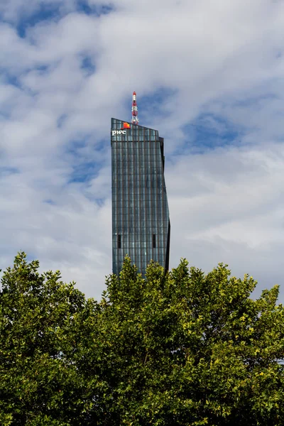 Vienna Austria August 2019 Tower Skyscraper Donaucity District Highest Corporate — Zdjęcie stockowe