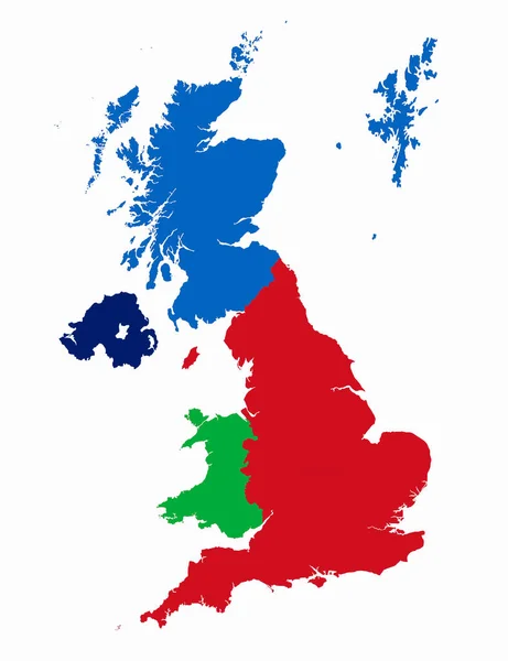 Карта Великобритании Территориями Англии Шотландии Северной Ирландии Уэльса Иллюстрация — стоковое фото