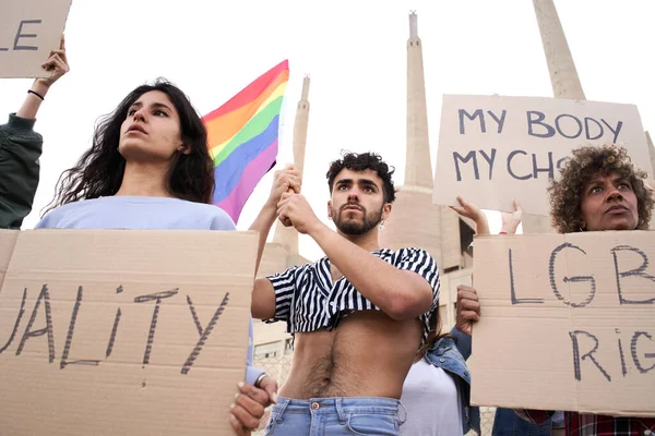 Gej duma dzień i LGBT demonstracja ludzie. — Zdjęcie stockowe