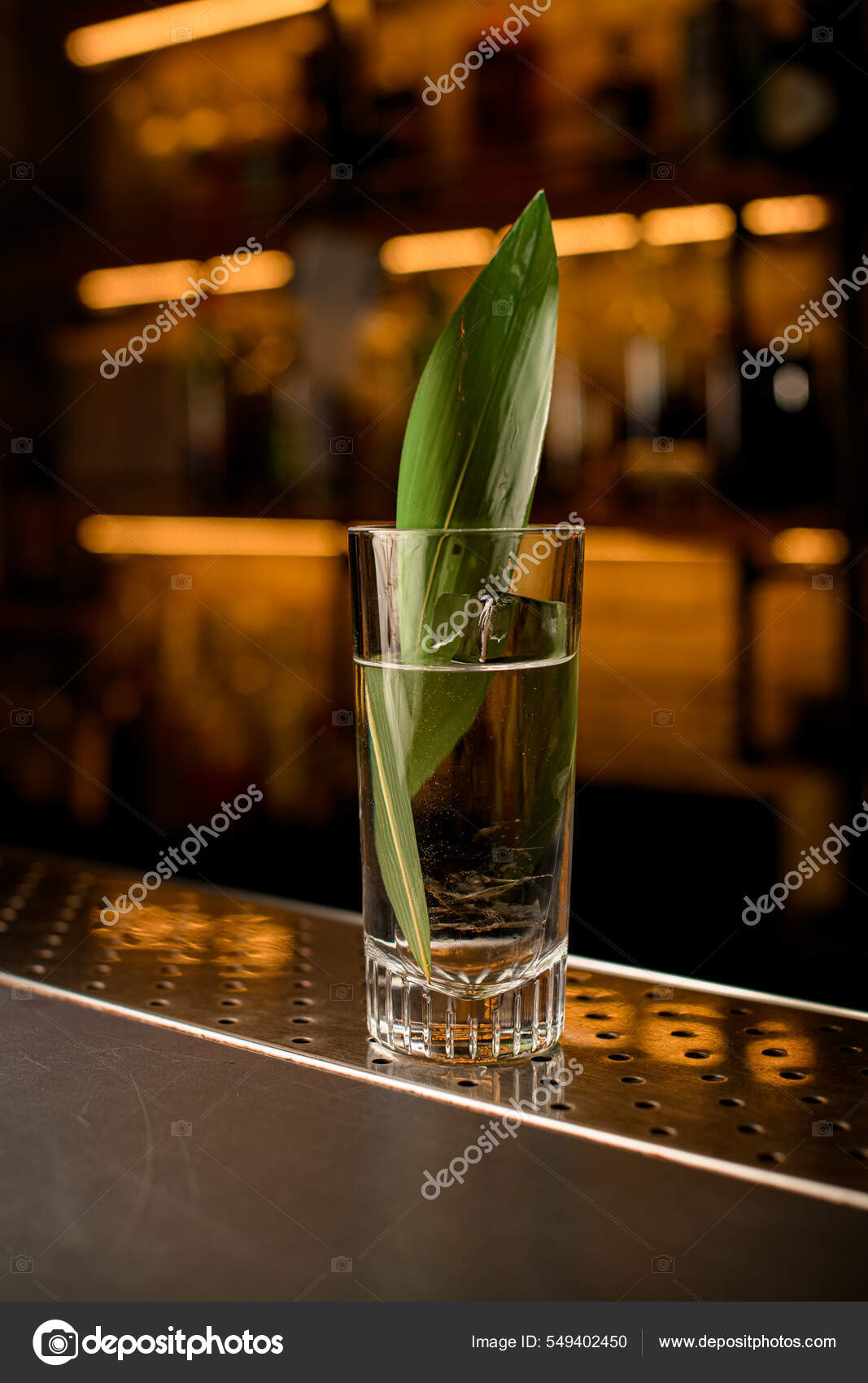 Crushed Ice In A Glass With Spoon Stock Photo, Picture and Royalty