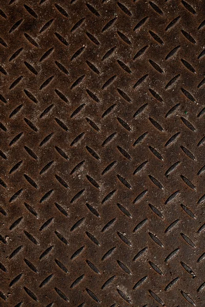 Close Rusty Corrugated Steel Sheet Texture Lentil Pattern Corrugation Abstract — 图库照片