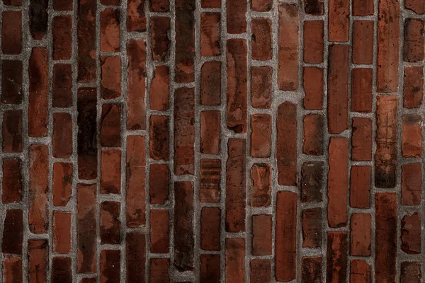 Texture Verticale Mur Brique Rouge Foncé Texture Fond Abstraite Motif — Photo