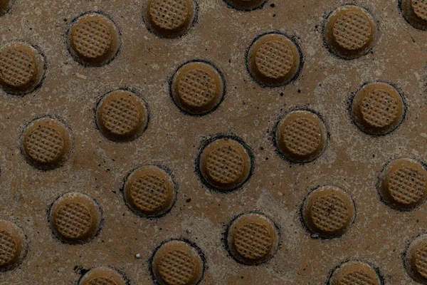 Close Fragment Corrugated Metal Sheet Traces Scratches Rust Background Texture — Foto Stock