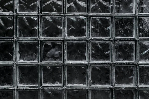 Kare Şeffaf Cam Bloklardan Oluşan Duvar Soyut Arkaplan Dokusu Geometrik — Stok fotoğraf