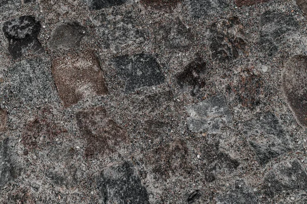 Vista Superior Cerca Vieja Textura Pavimentación Bloques Piedra Gris Oscuro —  Fotos de Stock