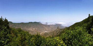 La Gomera 'daki Vallehermoso Vadisi' nin (Santa Cruz de Tenerife, Kanarya Adaları, İspanya)