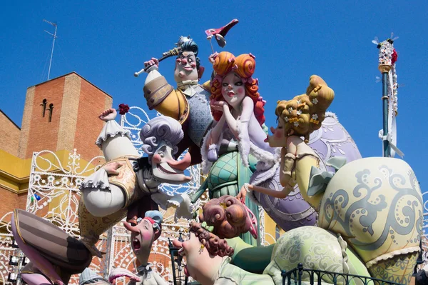 Marzo 2016 Valencia España Arriba Del Monumento Las Fallas Del — Foto de Stock