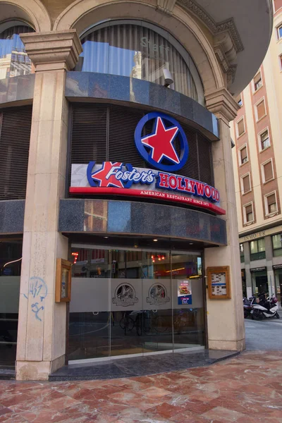 Лютий 2022 Року Валенсія Іспанія Зображення Дверей Голлівудського Ресторану Foster — стокове фото
