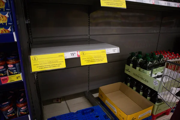 March 2022 Valencia Spain Close Shelves Consum Supermarket Which Longer — Stock Photo, Image