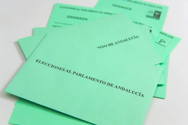Envelopes Vote Andalusia Board Autonomous Community — Foto Stock