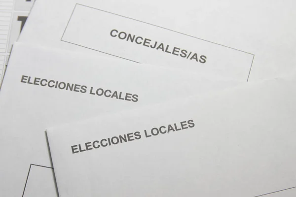 View Some White Electoral Envelopes Local Voting Spanish Municipalities — Photo