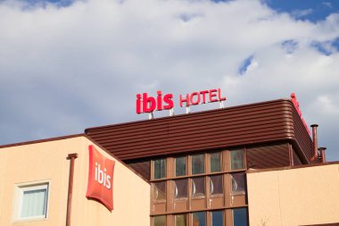 February, 2022. Valencia, Spain. Commercial brand of the hotel chain known as Hotel Ibis seen in one of its hotels in Spain