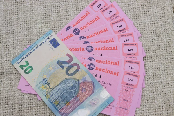 Participations Equivalent Spanish National Lottery Ticket Worth Euros Together Euros — ストック写真
