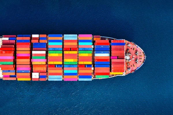 Luftaufnahme Von Containerschiff Meer — Stockfoto