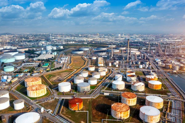Veduta Aerea Della Raffineria Gas Petrolio Industria Petrolifera — Foto Stock