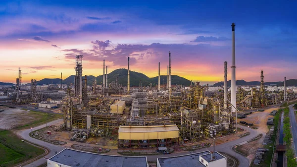 Veduta Aerea Della Raffineria Petrolio Panorama Dell Industria Petrolifera — Foto Stock