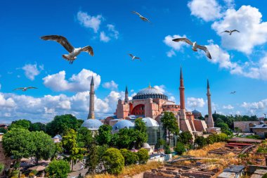Ayasofya Istanbul, Türkiye'de havadan görünümü.