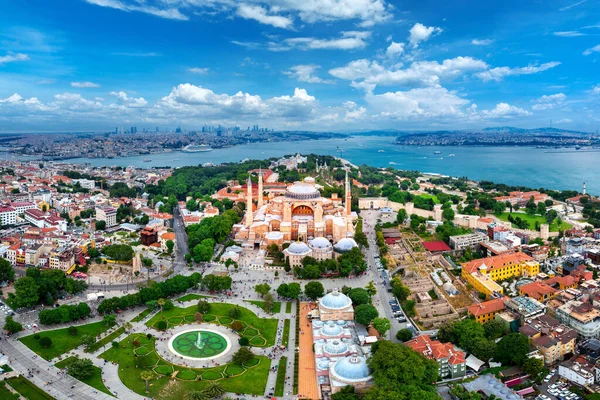 Ayasofya Istanbul, Türkiye'de havadan görünümü.